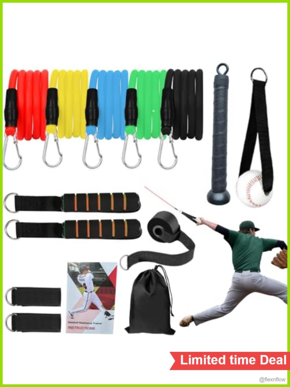 Baseball Resistance Bands Set for Pitchers Arm Strength Training